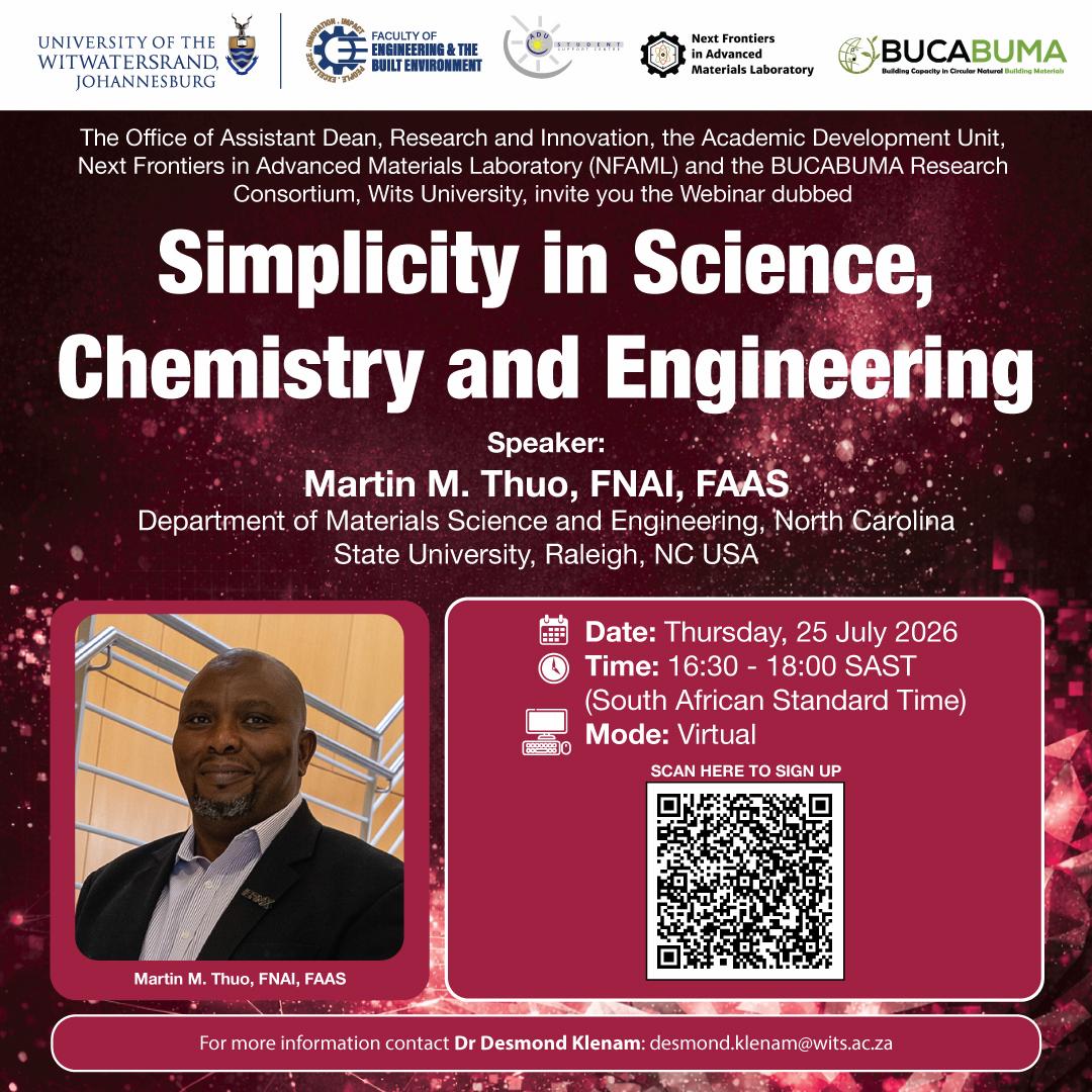 BUCABUMA Webinar · Simplicity in Science, Chemistry & Engineering · 25 July 2026